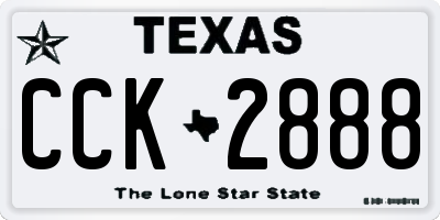 TX license plate CCK2888
