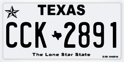 TX license plate CCK2891