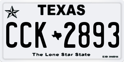 TX license plate CCK2893