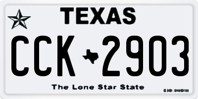 TX license plate CCK2903