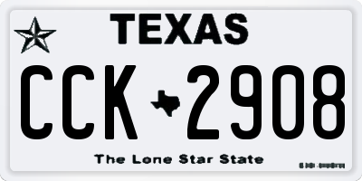TX license plate CCK2908