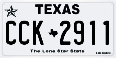 TX license plate CCK2911