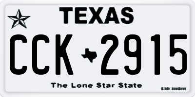 TX license plate CCK2915