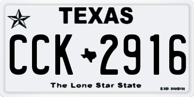TX license plate CCK2916