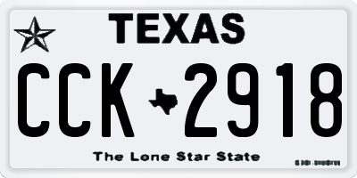 TX license plate CCK2918