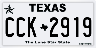 TX license plate CCK2919