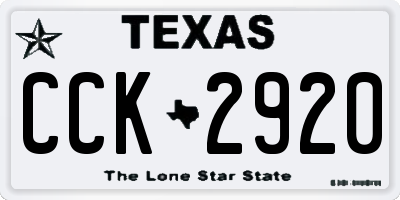 TX license plate CCK2920