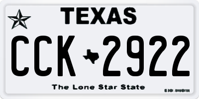 TX license plate CCK2922
