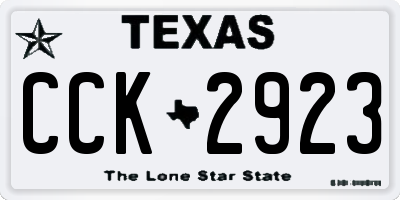TX license plate CCK2923