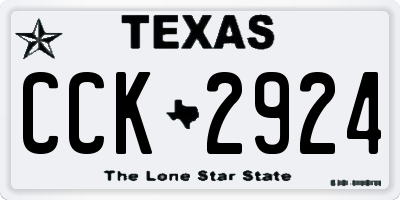 TX license plate CCK2924