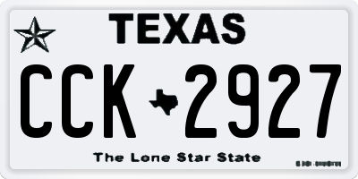 TX license plate CCK2927