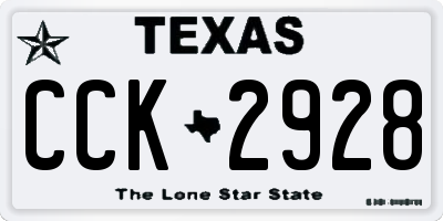 TX license plate CCK2928