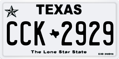 TX license plate CCK2929