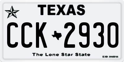 TX license plate CCK2930