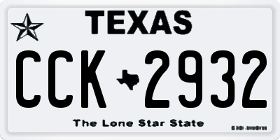TX license plate CCK2932