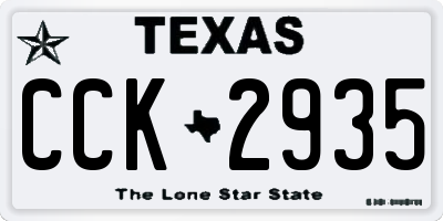TX license plate CCK2935