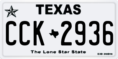 TX license plate CCK2936