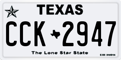 TX license plate CCK2947