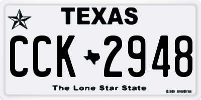 TX license plate CCK2948