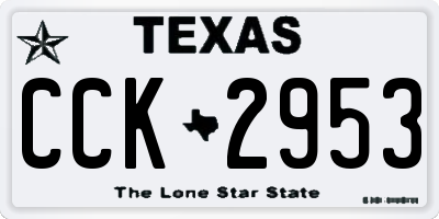 TX license plate CCK2953