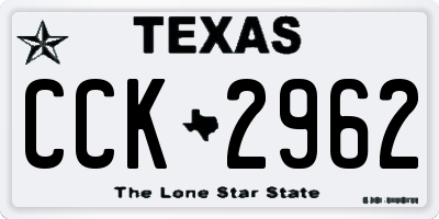 TX license plate CCK2962