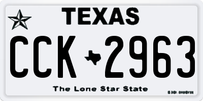 TX license plate CCK2963