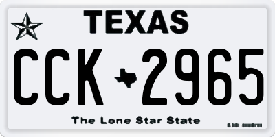 TX license plate CCK2965