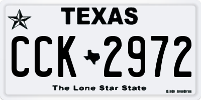 TX license plate CCK2972