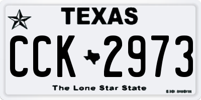 TX license plate CCK2973