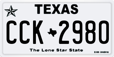 TX license plate CCK2980