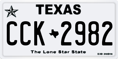 TX license plate CCK2982