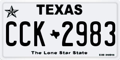 TX license plate CCK2983