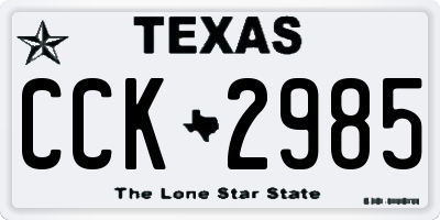 TX license plate CCK2985