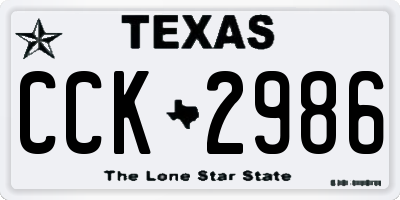 TX license plate CCK2986