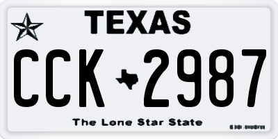 TX license plate CCK2987
