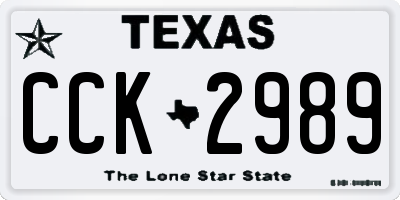 TX license plate CCK2989