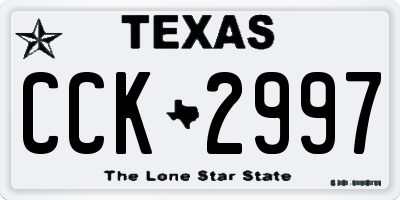 TX license plate CCK2997