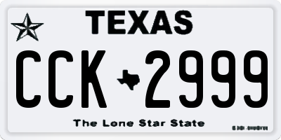 TX license plate CCK2999