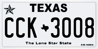 TX license plate CCK3008