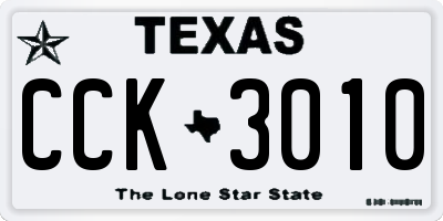 TX license plate CCK3010