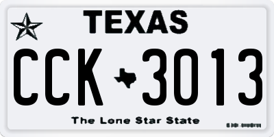 TX license plate CCK3013