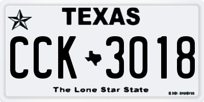 TX license plate CCK3018