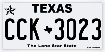TX license plate CCK3023