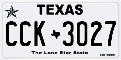 TX license plate CCK3027