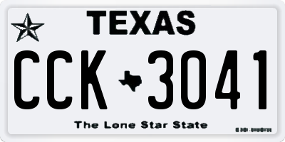 TX license plate CCK3041