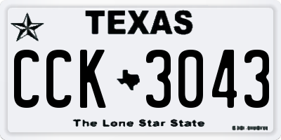 TX license plate CCK3043