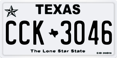 TX license plate CCK3046