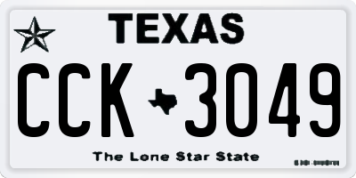 TX license plate CCK3049