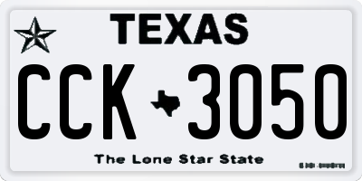 TX license plate CCK3050