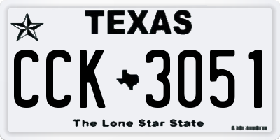 TX license plate CCK3051